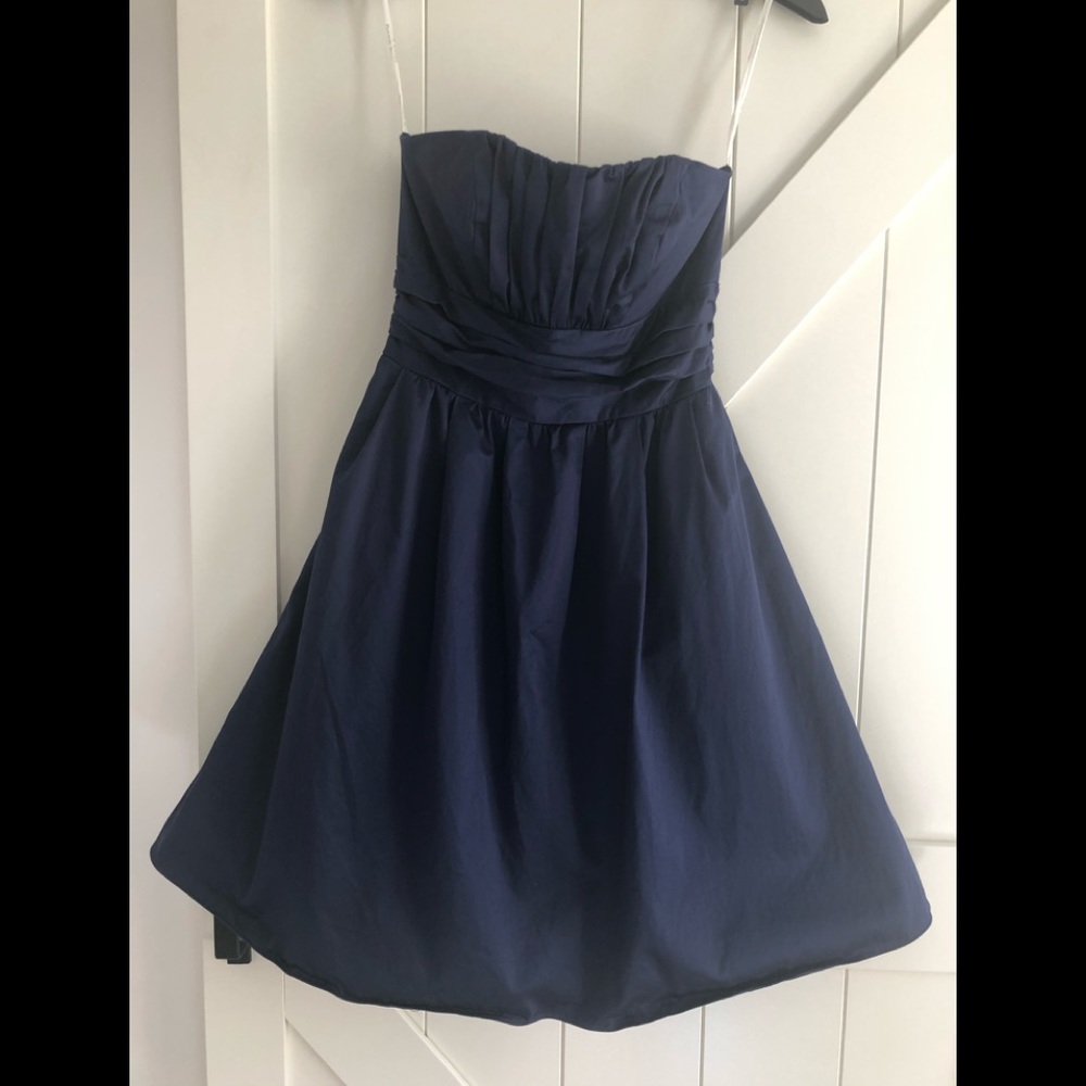 Navy formal strapless dress